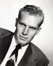 Charlton Heston dashing 1950's Hollywood portrait in jacket & tie 8x10 photo