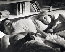 Rosemary's Baby John Cassavetes bare chested smokes in bed Mia Farrow 8x10 photo