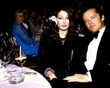 Jack Nicholson & Anjelica Huston dining 1970 Hollywood 8x10 inch real photo