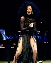 Diana Ross smiling in playful mood on stage performing 8x10 inch real photo