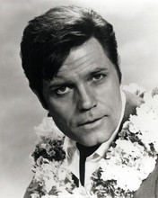 Jack Lord classic Steve McGarrett portrait wearing lei Hawaii Five-O 8x10 photo