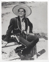 The Cisco Kid 1950 TV western Duncan Renaldo on fence vintage 8x10 inch photo