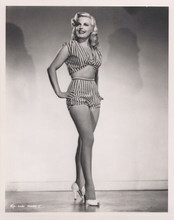 Cleo Moore vintage 8x10 inch photo modelling 1940's style bikini smiling pin-up