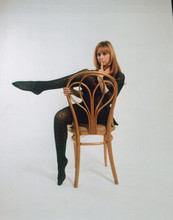 Susan George 1960's glamour pose crossing legs on chair vintage 8x10 inch photo