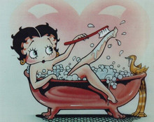 Betty Boop vintage 8x10 inch photo washes herself in bath tub bubbles