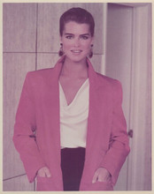 Brooke Shields smiles for cameras in red jacket 1990's vintage 8x10 inch photo
