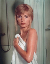 Jacqueline Bisset steps from shower wet holding towel 1960's young 8x10 photo