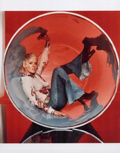 Joey Heatherton 1970's publicity pose in jeans sitting in tunnel 8x10 photo
