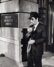 Peter Falk lights up cigarette in suit and fedora The Cheap Detective 8x10 photo