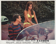Fathom 1967 Raquel Welch in bikini on speedboat Richard Briers 8x10 inch photo