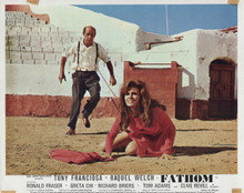 Fathom 1967 Raquel Welch runs away from bull in bullring 8x10 inch photo