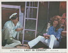 Lady in Cement 1968 Frank Sinatra & Raquel Welch play cards on boat 8x10 photo