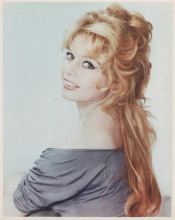 Brigitte Bardot smiling publicity pose looks over shoulder vintage 8x10 photo