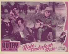 Ride Tenderfoot Ride Gene Autry Smiley Burnette vintage 8x10 inch photo