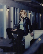 Marg Helgenberger poses on hood of car CSI TV show vintage 8x10 inch photo