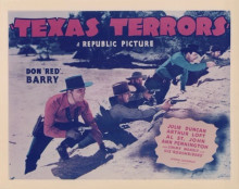 Texas Terrors Don "Red" Barry 1940 western action scene vintage 8x10 inch photo