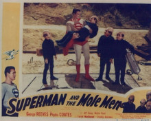 Superman and the Mole Men vintage 8x10 inch photo George Reeves holds mole man