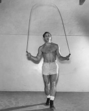Marlon Brando beefcake in gym barechested holding skipping rope 24x36 poster