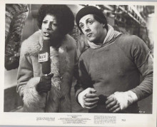Rocky 1976 original 8x10 inch Sylvestor Stallone & reporter