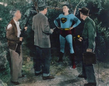 Superman 1950's TV series vintage 8x10 inch photo George Reeves confronts men