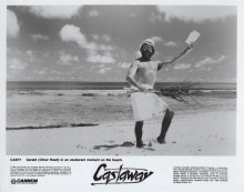 Oliver Reed 1987 original 8x10 photo posing on tropical beach Castaway