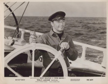 Barry Sullivan 1958 original 8x10 inch photo Wolf Larsen piloting ship