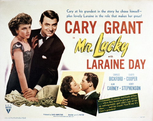 This is an image of Vintage Reproduction Lobby Card of Mr. Lucky 295047