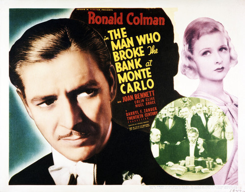This is an image of Vintage Reproduction Lobby Card of The Man Who Broke the Bank of Monte Carlo 295263