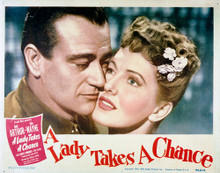 This is an image of Vintage Reproduction Lobby Card of A Lady Takes a Chance 296217
