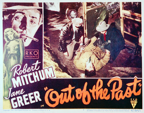 This is an image of Vintage Reproduction Lobby Card of Out of the Past 296220