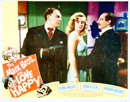 This is an image of Vintage Reproduction Lobby Card of Love Happy 296226