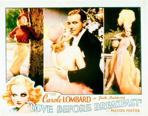This is an image of Vintage Reproduction Lobby Card of Love Before Breakfast 296285
