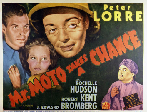 This is an image of Vintage Reproduction Lobby Card of Mr. Moto Takes a Chance 296350