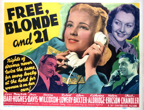 This is an image of Vintage Reproduction Lobby Card of Free Blonde and 21 296382