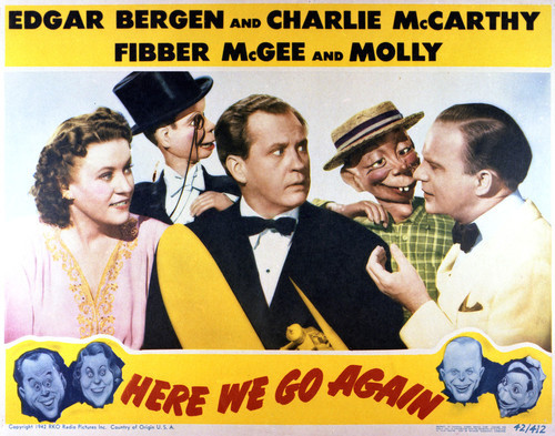 This is an image of Vintage Reproduction Lobby Card of Here We Go Again 296397