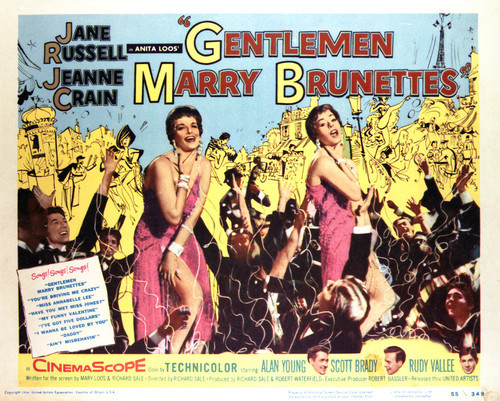 This is an image of Vintage Reproduction Lobby Card of Gentlemen Marry Brunettes 296426