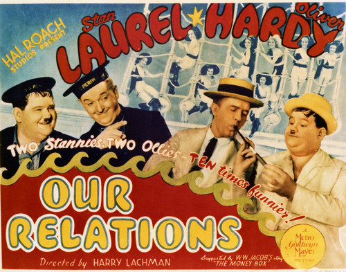 This is an image of Vintage Reproduction Lobby Card of Our Relations 296925