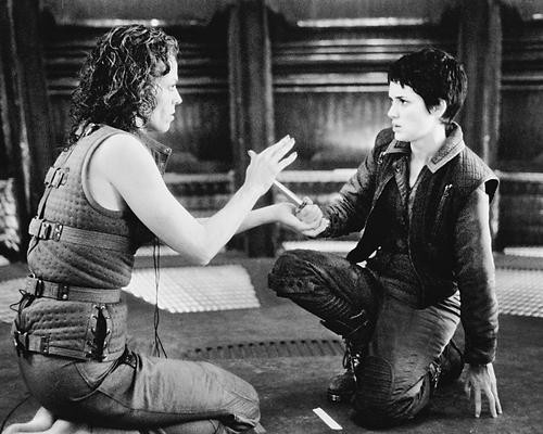 This is an image of 166073 Sigourney Weaver & Winona Ryder Photograph & Poster