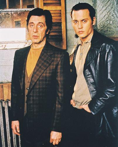 This is an image of 224971 Al Pacino & Johnny Depp Photograph & Poster