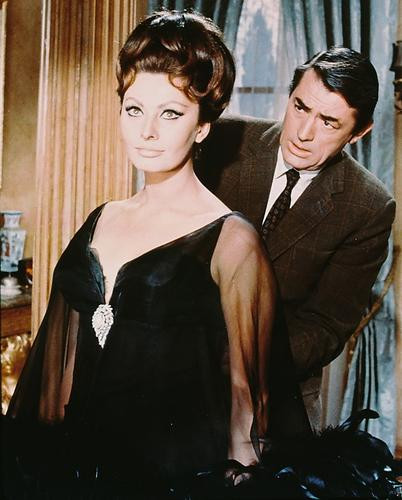 This is an image of 245646 Gregory Peck & Sophia Loren Photograph & Poster