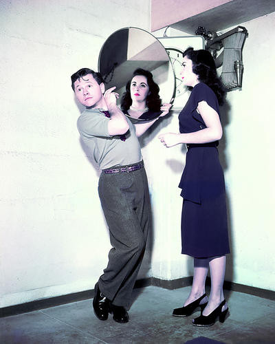 This is an image of 276058 Elizabeth Taylor and Mickey Rooney Photograph & Poster