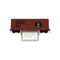 Kadee Micro-Trains 24298 Illinois Central Gulf 40' Steel Single Sliding Door Boxcar Without Roofwalk ICG 416108 - 03/74 Release With Blue Printed Insert Label