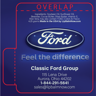 Ford Logo on Bright Blue Background Lip Balm Tube