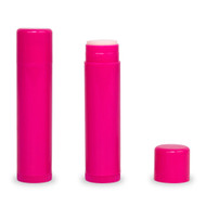 Filled and Unlabeled Pink Stick Lip Balm Tube