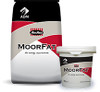 MoorFat can be used to enhance condition and performance of exhibitionswine, sheep, and goats. Components of MoorFat yield a smooth, well-defined body condition along with healthy skin and a glossy hair coat. Long-term feeding (at least 30 to 60 days) of MoorFat may provide a more preferred "finish" in exhibition livestock that are too lean in body composition. MoorFat can be used to conveniently increase energy levels when feed intake is depressed during stress or hot weather to keep show animals growing and/or performing at their peak. MoorFat is an energy supplement comprised of animal fat encapsulated in a milk protein carrier in powder form; available in 20 lb pails and 50 lb bags. 