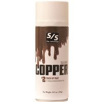 Copper Touch-Up is the final touch-up for covering adhesives and leg builders on medium red hair with a faint brown tint found on Hereford, Red Angus and Light Shorthorn colored cattle. Copper Touch-Up provides excellent coverage, texture and color dimension to enhance your animal's natural hair color. Select single or case and specify quantity below.
ALL AEROSOLS MUST BE SHIPPED GROUND.THEY CANNOT GO NEXT DAY, SECOND DAY, OR THIRD DAY AIR.  THEY CANNOT BE SHIPPED INTERNATIONALLY WITH THE U.S. POSTAL SERVICE.
