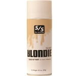 Blondie Touch-Up is the final touch-up for covering adhesives and leg builders on light yellow, cream and butterscotch colored hair, especially on Composite Charolais cattle. Blondie Touch-Up provides excellent coverage, texture and color dimension to enhance your animal's natural hair color. Select single or case and specify quantity below.
ALL AEROSOLS MUST BE SHIPPED GROUND.THEY CANNOT GO NEXT DAY, SECOND DAY, OR THIRD DAY AIR.  THEY CANNOT BE SHIPPED INTERNATIONALLY WITH THE U.S. POSTAL SERVICE.
