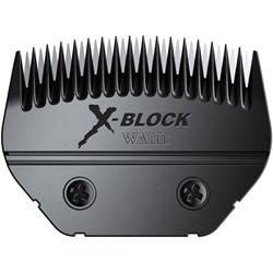 Ultimate X-Block from Wahl has a silky, shiny finish, and a new distinctive black chrome finish that has been added for superior rust protection. This thin blocking blade features precision ground high carbon steel to stay sharp longer. Updated tooth geometry for smoother feeding and faster cutting. Cuts through adhesive. Fits Wahl and Andis AGC / Excel clippers. 
