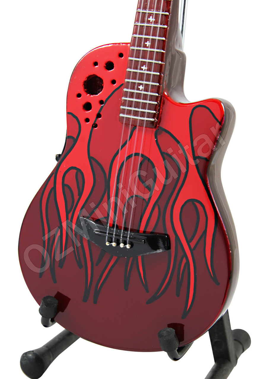Miniature Guitar Nikki Sixx Red Ovation - OZMiniGuitar