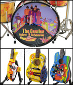 The BEATLES Yellow Submarine Miniature Guitars and Drum Mega Set